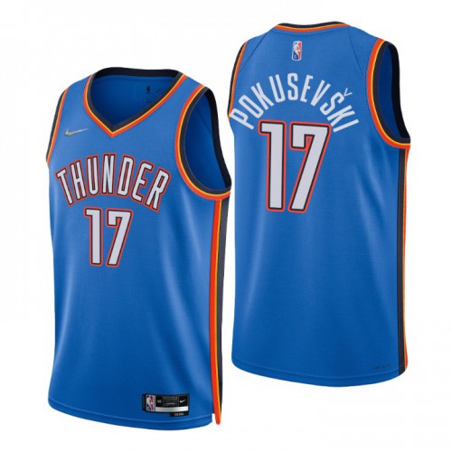 Nike Oklahoma City Thunder #17 Aleksej Pokusevski Blue Men’s 2021-22 NBA 75th Anniversary Diamond Swingman Jersey – Icon Edition Men’s