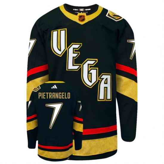 Men Golden Knights #7 Alex Pietrangelo Black 2022 23 Reverse Retro Stitched Jersey