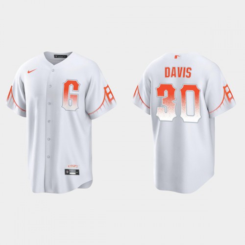 San Francisco San Francisco Giants #30 Chili Davis Men’s 2021 City Connect White Fan’s Version Jersey Men’s