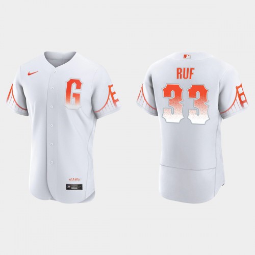 San Francisco San Francisco Giants #33 Darin Ruf Men’s 2021 City Connect Authentic White Jersey Men’s