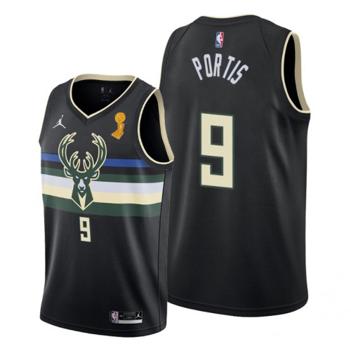 Milwaukee Milwaukee Bucks #9 Bobby Portis Youth 2021 NBA Finals Champions Swingman Statement Edition Jersey Black Youth