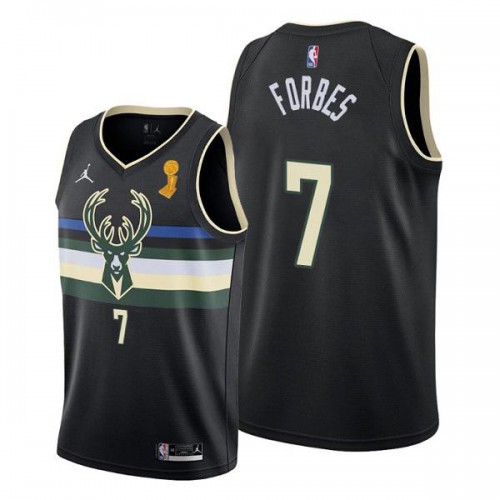 Milwaukee Milwaukee Bucks #7 Bryn Forbes Youth 2021 NBA Finals Champions Swingman Statement Edition Jersey Black Youth