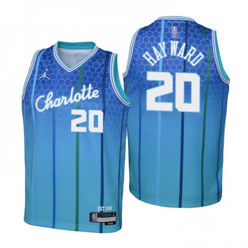 Charlotte Charlotte Hornets #20 Gordon Hayward Youth Nike Blue 2021/22 Swingman Jersey – City Edition Youth