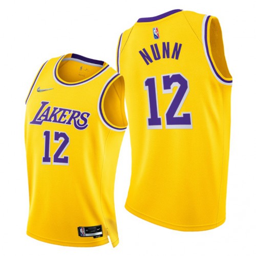 Nike Los Angeles Lakers #12 Kendrick Nunn Youth 2021-22 75th Diamond Anniversary NBA Jersey Gold Youth