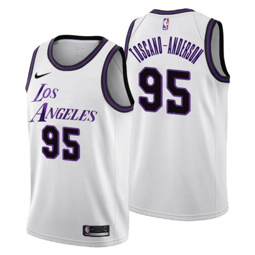 Nike Los Angeles Lakers #95 Juan Toscano-Anderson Youth 2022-23 City Edition NBA Jersey – Cherry Blossom White Youth