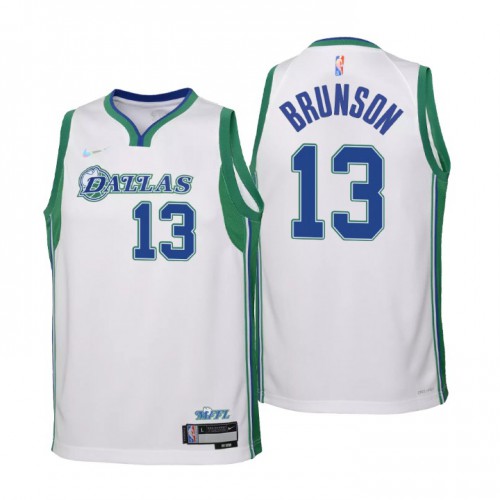 Dallas Dallas Maverickss #13 Jalen Brunson Youth Nike White 2021/22 Swingman Jersey – City Edition Youth