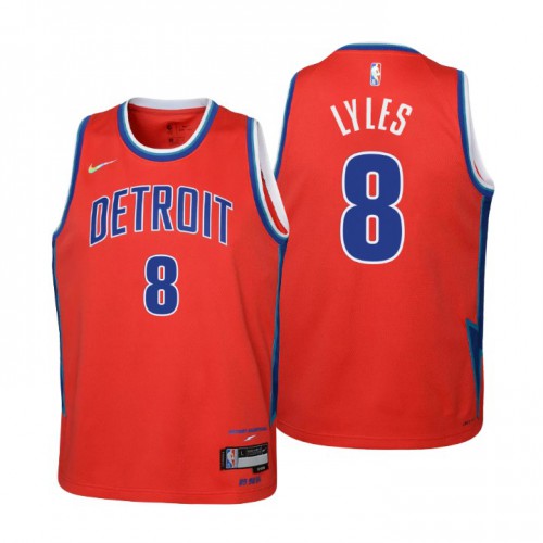 Detroit Detroit Pistons #8 Trey Lyles Youth Nike Red 2021/22 Swingman Jersey – City Edition Youth