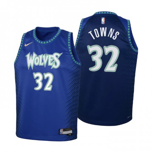 Minnesota Minnesota Timberwolves #32 Karl-Anthony Towns Youth Nike Blue 2021/22 Swingman Jersey – City Edition Youth