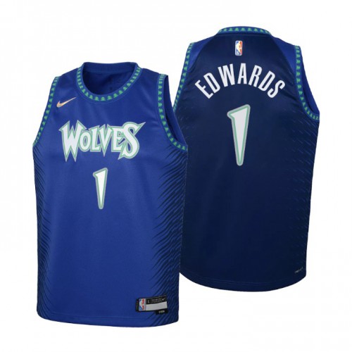 Minnesota Minnesota Timberwolves #1 Anthony Edwards Youth Nike Blue 2021/22 Swingman Jersey – City Edition Youth