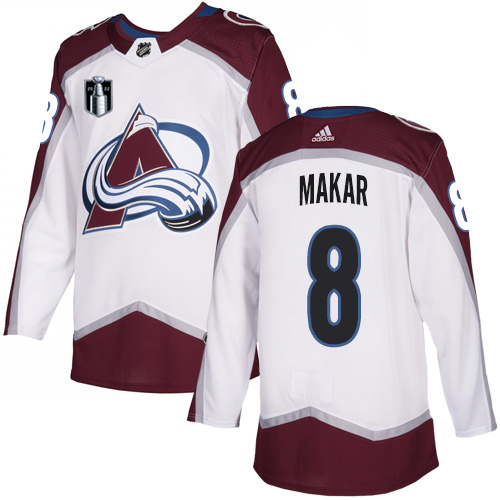 Adidas Colorado Avalanche #8 Cale Makar White Youth 2022 Stanley Cup Final Patch Road Authentic Stitched NHL Jersey Youth