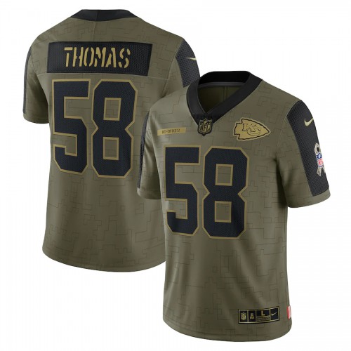 Kansas City Kansas City Chiefs #58 Derrick Thomas Olive Nike 2021 Salute To Service Limited Player Jersey Men’s