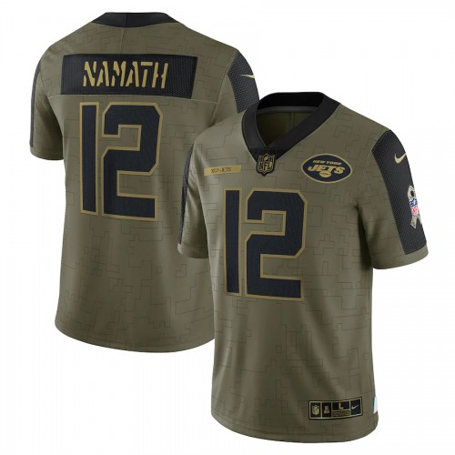 New York New York Jets #12 Joe Namath Olive Nike 2021 Salute To Service Limited Player Jersey Men’s