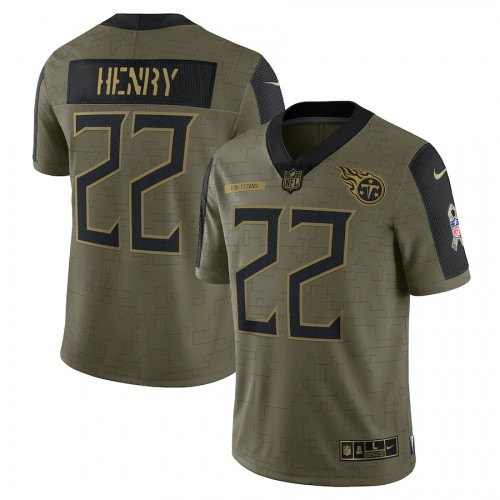 Tennessee Tennessee Titans #22 Derrick Henry Olive Nike 2021 Salute To Service Limited Player Jersey Men’s