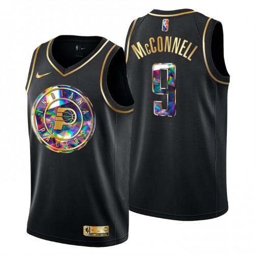 Indiana Indiana Pacers #9 T.J. McConnell Men’s Golden Edition Diamond Logo 2021/22 Swingman Jersey – Black Men’s