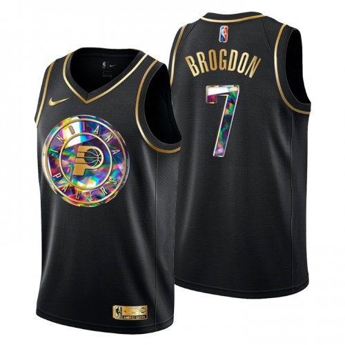 Indiana Indiana Pacers #7 Malcolm Brogdon Men’s Golden Edition Diamond Logo 2021/22 Swingman Jersey – Black Men’s