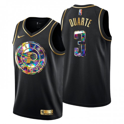 Indiana Indiana Pacers #3 Chris Duarte Men’s Golden Edition Diamond Logo 2021/22 Swingman Jersey – Black Men’s