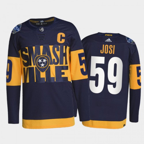 Adidas Nashville Predators #59 Roman Josi Men’s 2022 Stadium Series Authentic NHL Jersey – Navy Men’s