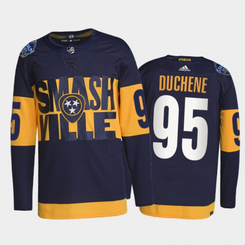 Adidas Nashville Predators #95 Matt Duchene Men’s 2022 Stadium Series Authentic NHL Jersey – Navy Men’s