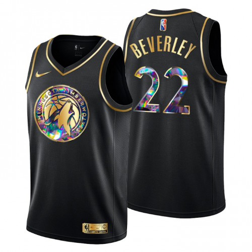 Minnesota Minnesota Timberwolves #22 Patrick Beverley Men’s Golden Edition Diamond Logo 2021/22 Swingman Jersey – Black Men’s