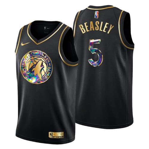 Minnesota Minnesota Timberwolves #5 Malik Beasley Men’s Golden Edition Diamond Logo 2021/22 Swingman Jersey – Black Men’s