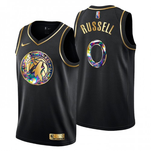 Minnesota Minnesota Timberwolves #0 D’Angelo Russell Men’s Golden Edition Diamond Logo 2021/22 Swingman Jersey – Black Men’s