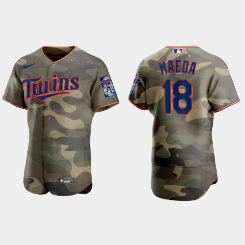 Minnesota Minnesota Twins #18 Kenta Maeda Men’s Nike 2021 Armed Forces Day Authentic MLB Jersey -Camo Men’s