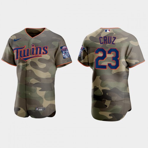 Minnesota Minnesota Twins #23 Nelson Cruz Men’s Nike 2021 Armed Forces Day Authentic MLB Jersey -Camo Men’s