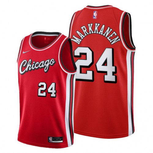 Chicago Chicago Bulls #24 Lauri Markkanen Women’s 2021-22 City Edition Red NBA Jersey Womens