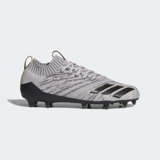 Mens Grey/Core Black/Vivid Yellow Adidas Adizero 5-star 7.0 Primeknit Cleats Football Cleats 165KXYRZ