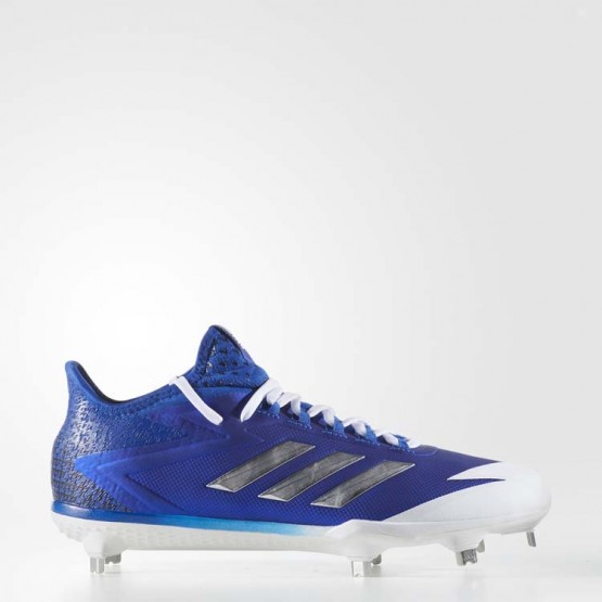 Mens Collegiate Royal/Metallic Silver/White Adidas Adizero Afterburner 4 Cleats Baseball Shoes 289DLZEI