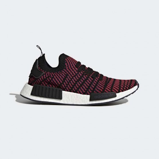 Mens Core Black/Red Solid/Satellite Adidas Originals Nmd_r1 Stlt Primeknit Shoes 354ODKJA