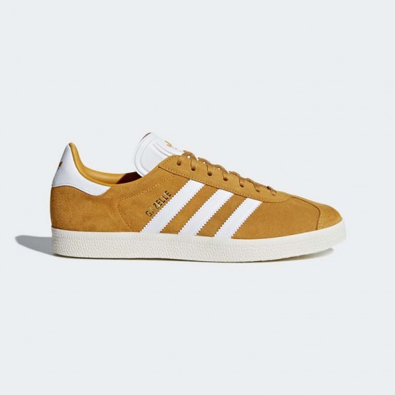 Mens Collegiate Gold/White Adidas Originals Gazelle Shoes 459ZWNCJ