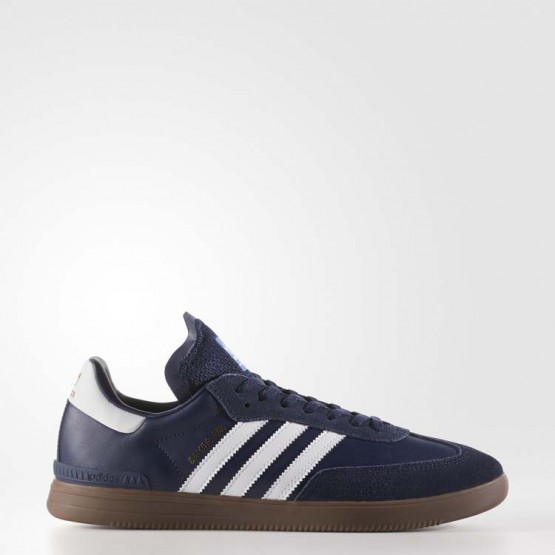 Mens Collegiate Navy/White Adidas Originals Samba Adv Shoes 463CLOFT