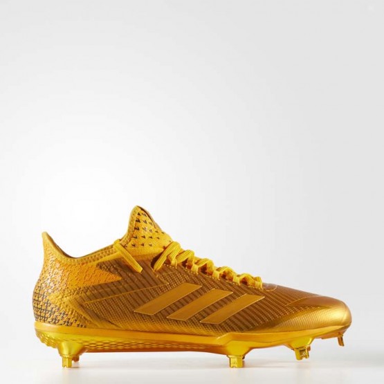 Mens Collegiate Gold/White Adidas Adizero Afterburner 4 Cleats Baseball Shoes 702IWBUX