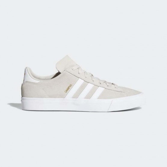 Mens Chalk White/White/Gold Metallic Adidas Originals Campus Vulc Ii Shoes 849INFLE