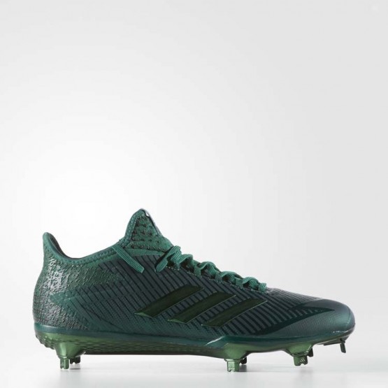 Mens Dark Green/White Adidas Adizero Afterburner 4 Cleats Baseball Shoes 998BERVW