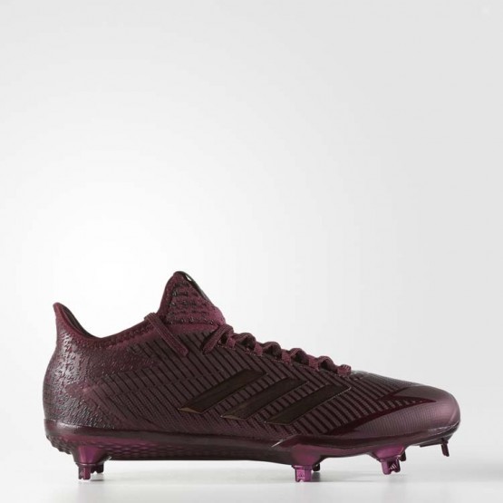 Mens Maroon/Light Maroon/White Adidas Adizero Afterburner 4 Cleats Baseball Shoes 998VORHI